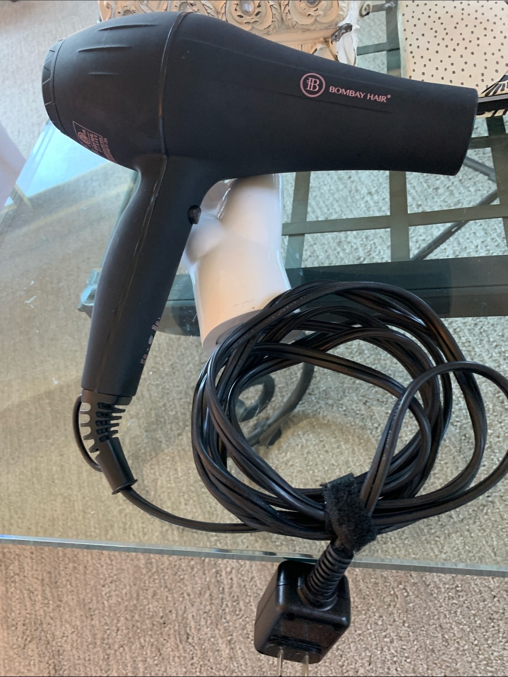 Bombay Matte Black Hair Dryer Rarely Used 9’ Cord Like New